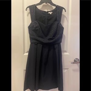 Shoshanna Cocktail Dress Blue Black Sweetheart Neckline with Straps  10